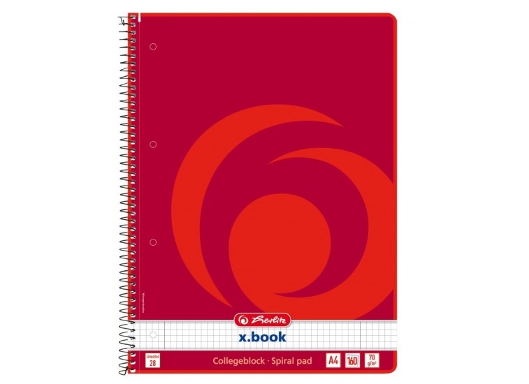 Herlitz A4 160lapos kockás perforált spirálfüzet