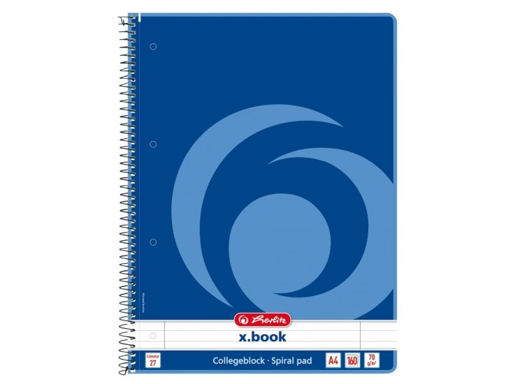 Herlitz A4 160lapos vonalas perforált spirálfüzet