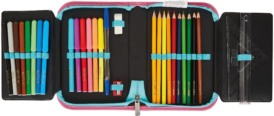 Herlitz Blue Shark 31 részes 2-klapnis töltött tolltartó