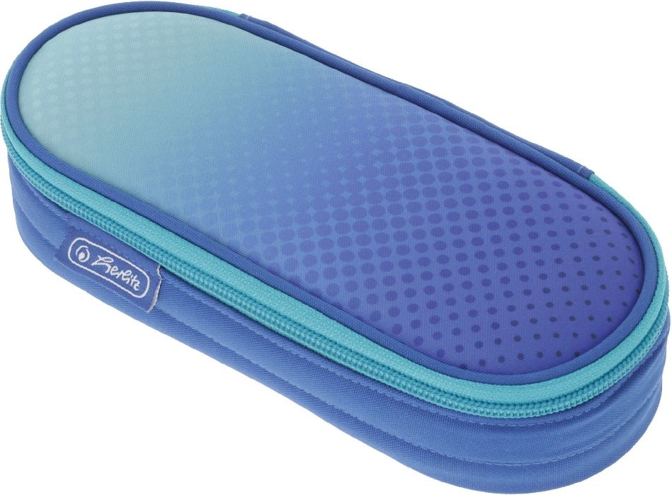 Herlitz Dip Dye Blue ovális1 klapnis 1 cipzáras zsebes tolltartó