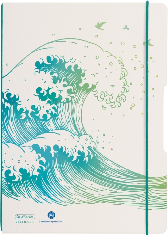 Herlitz GREENline Hullám my.book flex A4 40 kockás + 40 vonalas lapos füzet