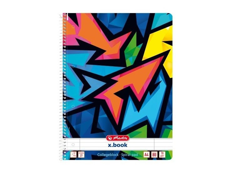 Herlitz Neon Art A4 80lapos vonalas spirálfüzet