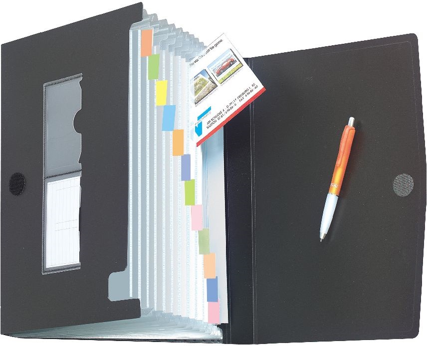 Herlitz PP A4 12 részes rekeszes mappa  kék, fekete