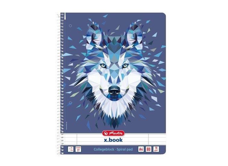 Herlitz Wild Animals A4 80lapos vonalas spirálfüzet