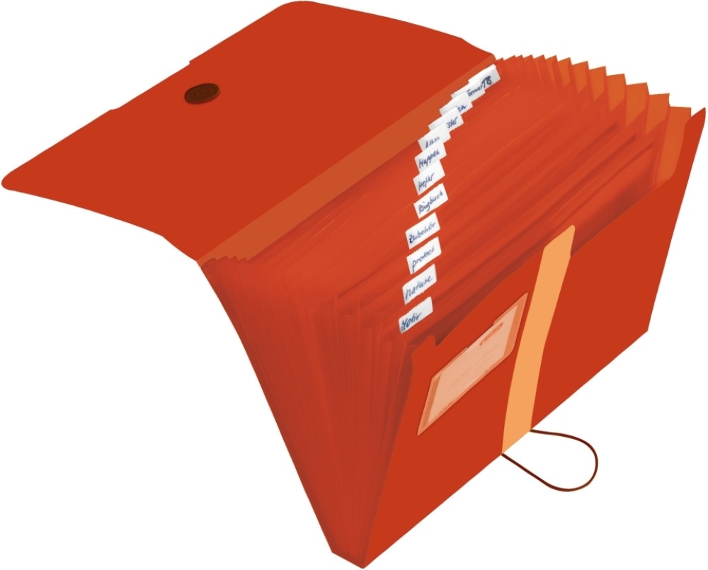 Herlitz easy orga to go GREEN narancssárga PP A4 rekeszes mappa