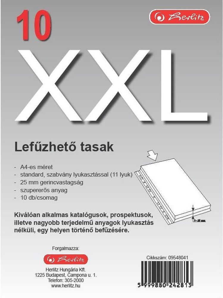Herlitz 25mm-es 10db/cs  XXL lefűzhető genotherm