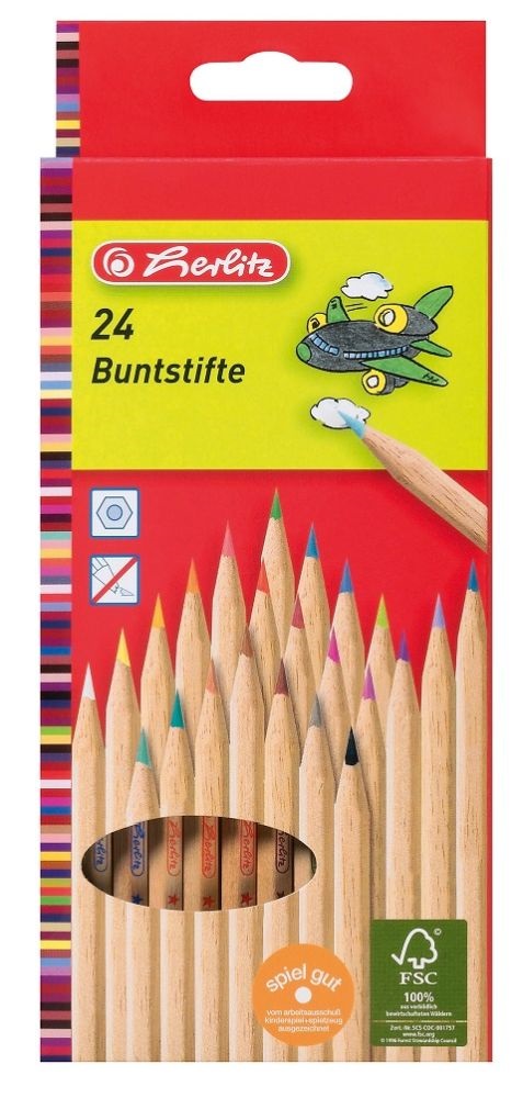 Herlitz natúrfa 24db-os vegyes színű színesceruza készlet