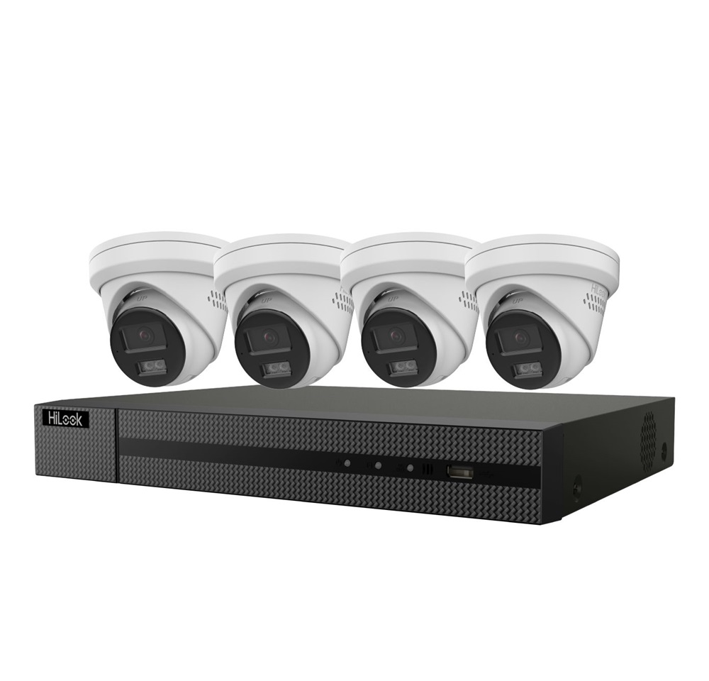 HiLook DS-J142I(STD)/IK28P-460T/HIK EU IP kamera szett, 4x6MP turret kamerával, beépített 2TB HDD-vel