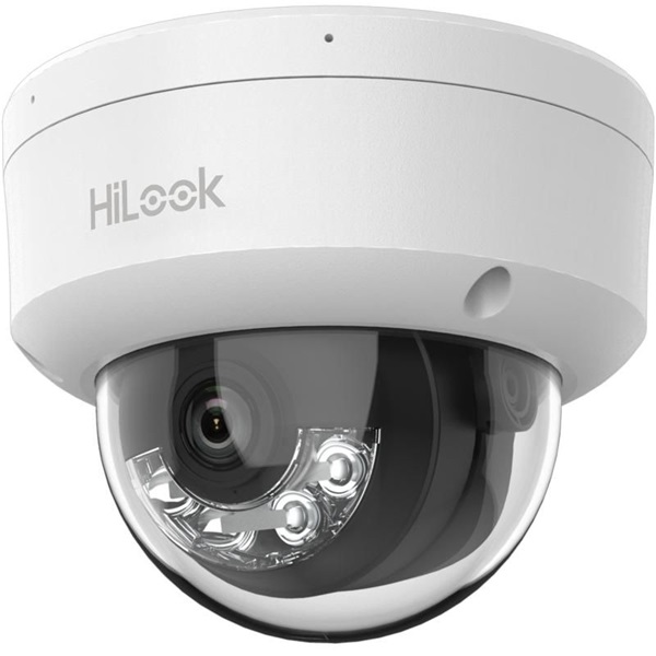 HiLook IPC-D120HA-LU(2.8mm) /Kültéri/2MP/2,8mm/IR/Láthatófény 30m/IK08/MD 2.0/Smart Hybrid Light PoE IP dóm kamera