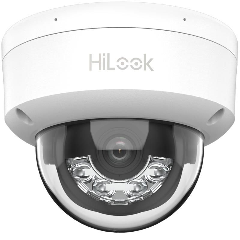 HiLook IPC-D120HA-LU(2.8mm) /Kültéri/2MP/2,8mm/IR/Láthatófény 30m/IK08/MD 2.0/Smart Hybrid Light PoE IP dóm kamera