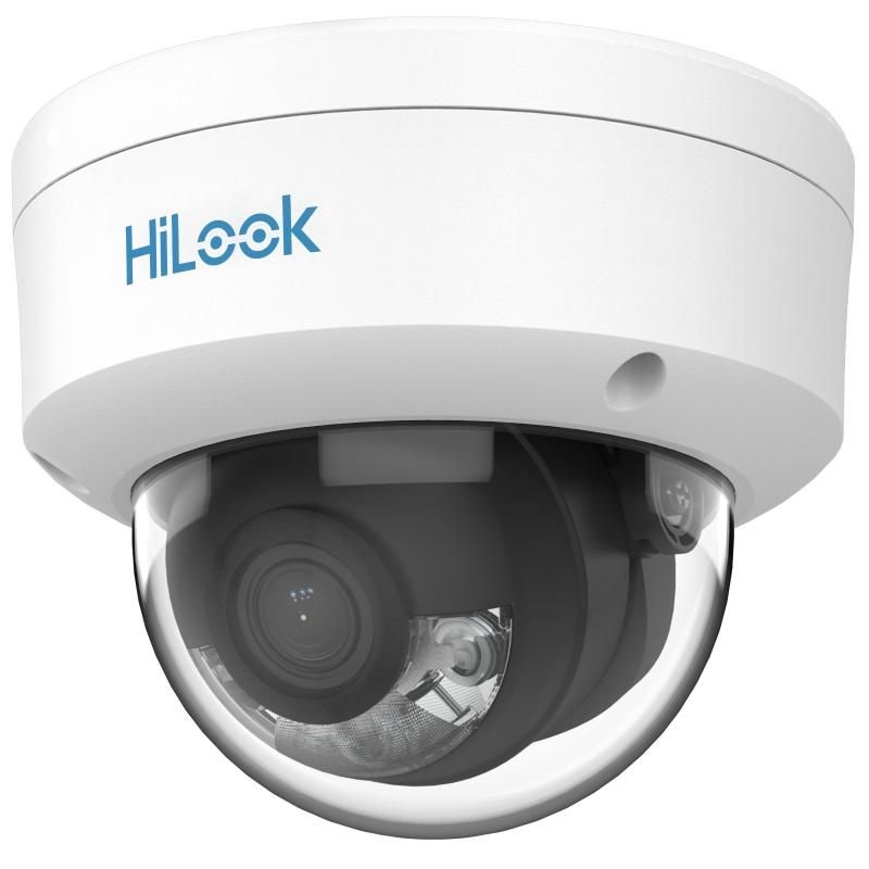 HiLook IPC-D129HA(2.8mm) /Kültéri/2MP/2,8mm/Láthatófény 30m/DWDR/IK08/MD 2.0/ColorVu PoE IP dóm kamera