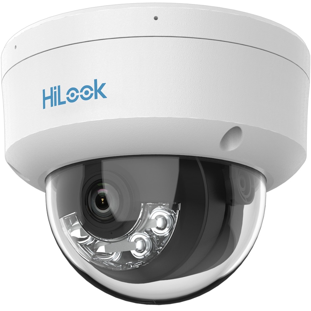 HiLook IPC-D129HA-LU(2.8mm)/Kültéri/2MP/2,8mm/Lát.fény 30m/DWDR/IK08/MD 2.0/Smart Hybrid Light ColorVu PoE IP dómkamera
