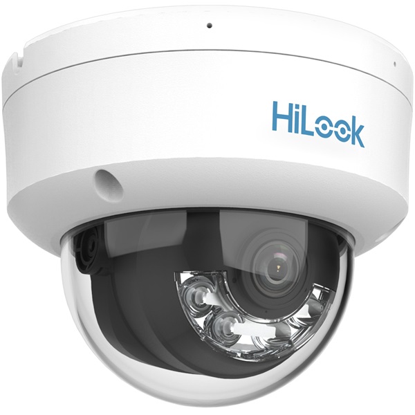 HiLook IPC-D149HA-LU(2.8mm)/Kültéri/4MP/2,8mm/Lát.fény 30m/WDR/IK08/MD 2.0/Smart Hybrid Light ColorVu PoE IP dómkamera