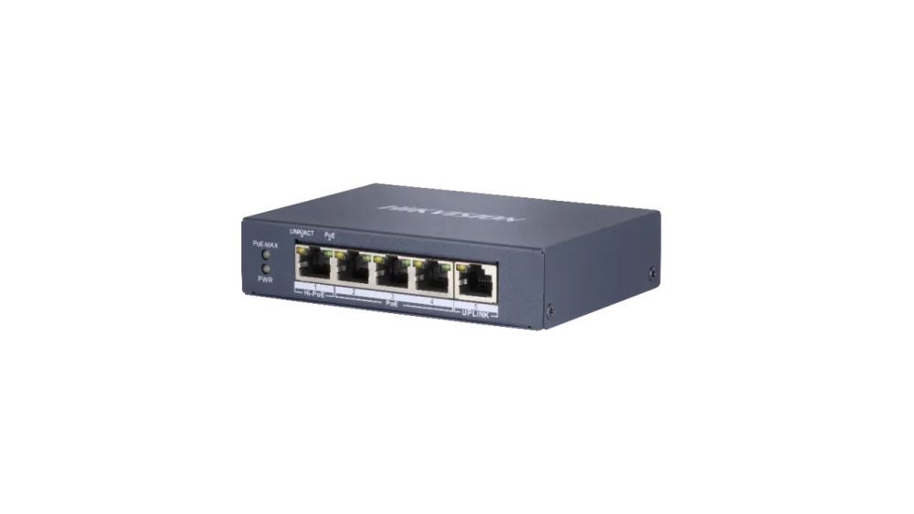 Hikvision DS-3E0505HP-E (5 port 1000Mbps, 60W, L2) PoE Switch
