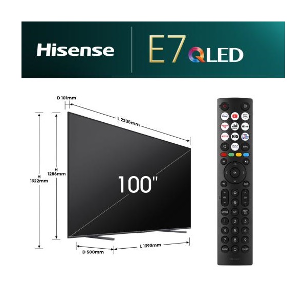 Hisense 100" 100E7NQ 4K UHD Smart QLED TV
