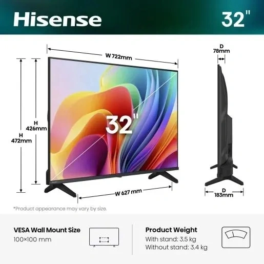 Hisense 32" 32A4S HD Smart LED TV