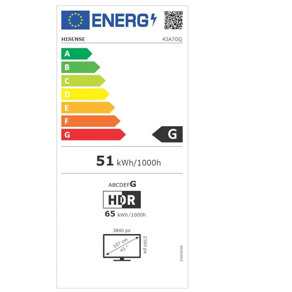 Hisense 43" 43A7GQ 4K UHD Smart QLED TV (Újracsomagolt)