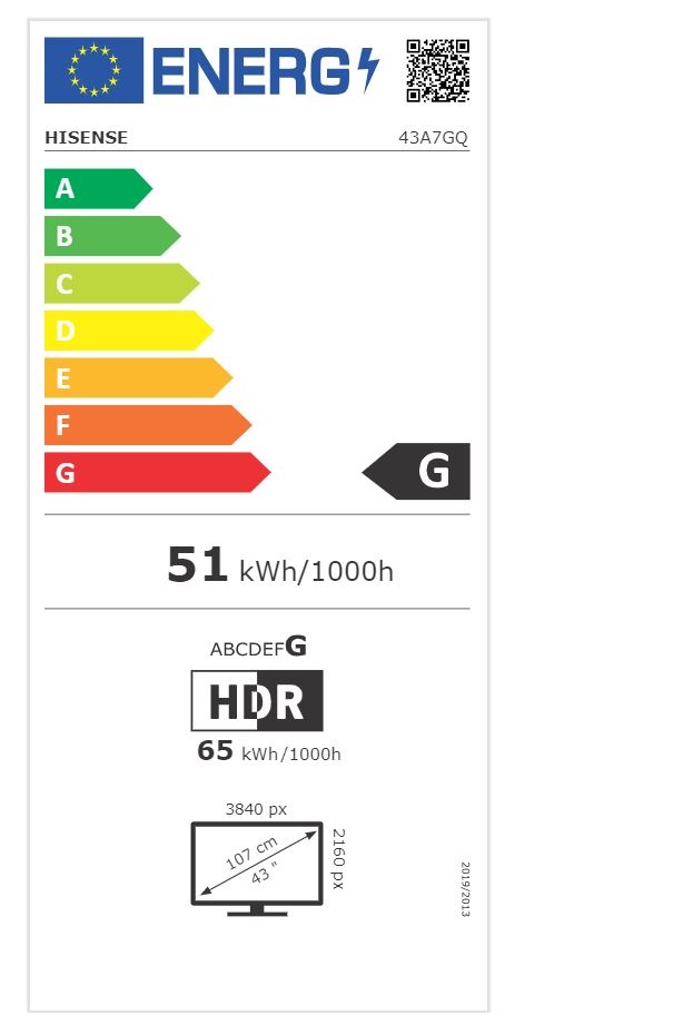 Hisense 43" 43A7GQ 4K UHD Smart QLED TV (Újracsomagolt)