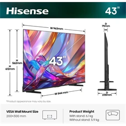 Hisense 43" 43E7S 4K UHD Smart QLED TV