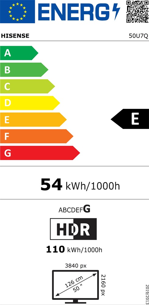 Hisense 50" 50U7Q 4K UHD Smart MiniLED ULED TV (Újracsomagolt)