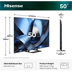 Hisense 50" 50U7SE 4K UHD Smart MiniLED TV
