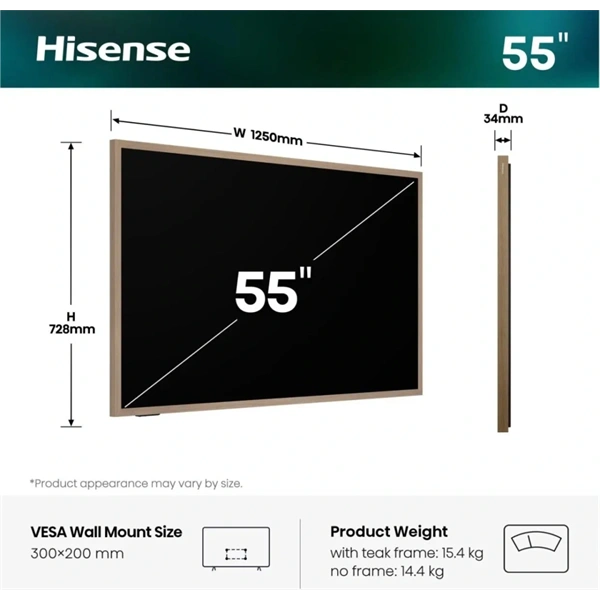 Hisense 55" 55S7S 4K UHD LifeStyle QLED TV
