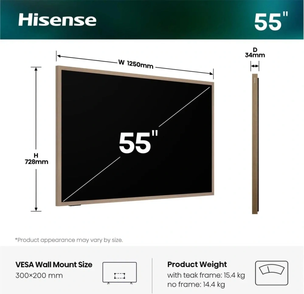 Hisense 55" 55S7S 4K UHD LifeStyle QLED TV