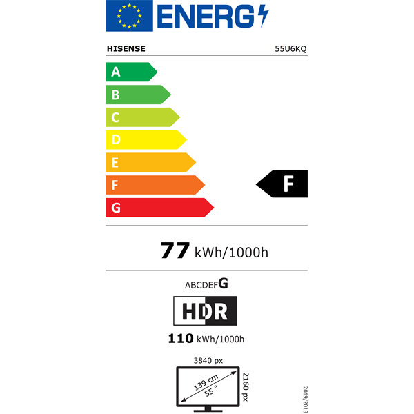 Hisense 55" 55U6KQ 4K UHD Smart MiniLED TV (Újracsomagolt)