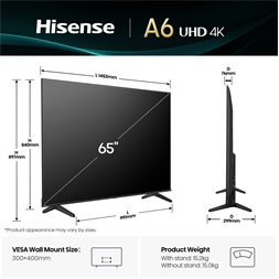 Hisense 65" 65A6Q 4K UHD Smart LED TV (Újracsomagolt)