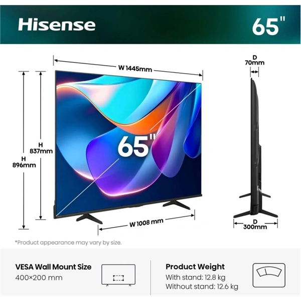 Hisense 65" 65A6S 4K UHD Smart LED TV