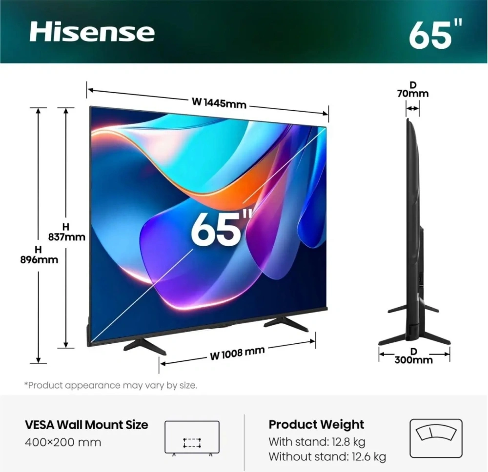 Hisense 65" 65A6S 4K UHD Smart LED TV