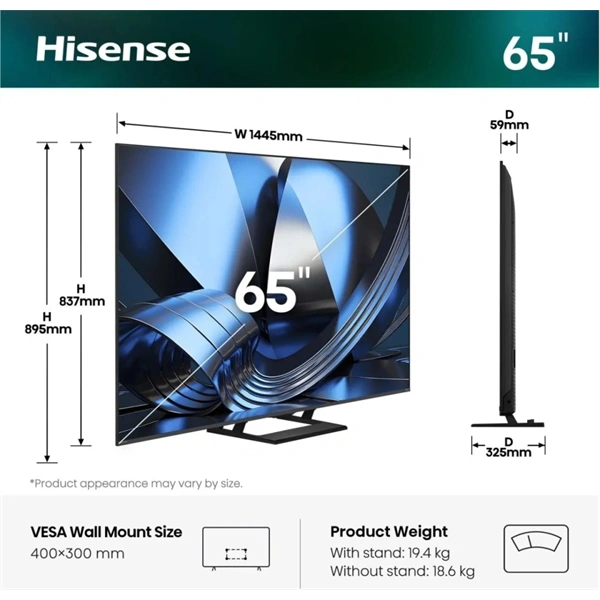 Hisense 65" 65U7SE 4k UHD Smart MiniLED TV