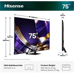 Hisense 75" 75U7S PRO 4K UHD Smart MiniLED TV