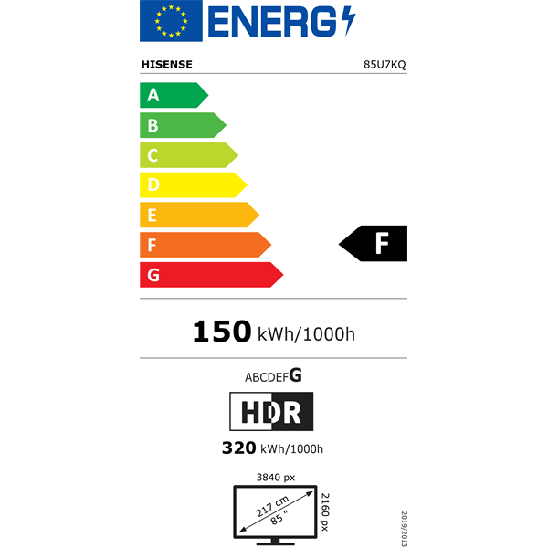 Hisense 85" 85U7KQ 4K UHD Smart Mini-LED ULED TV (Újracsomagolt)
