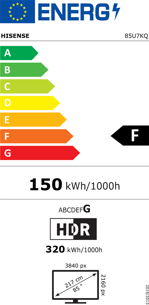 Hisense 85" 85U7KQ 4K UHD Smart Mini-LED ULED TV (Újracsomagolt)