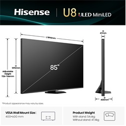 Hisense 85" 85U8Q 4K UHD Smart MiniLED ULED TV