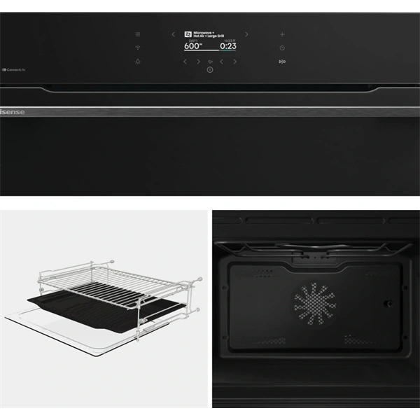 Hisense BIM406A8B fekete, beépíthető, kompakt, 45 cm, mikrohullámú sütő