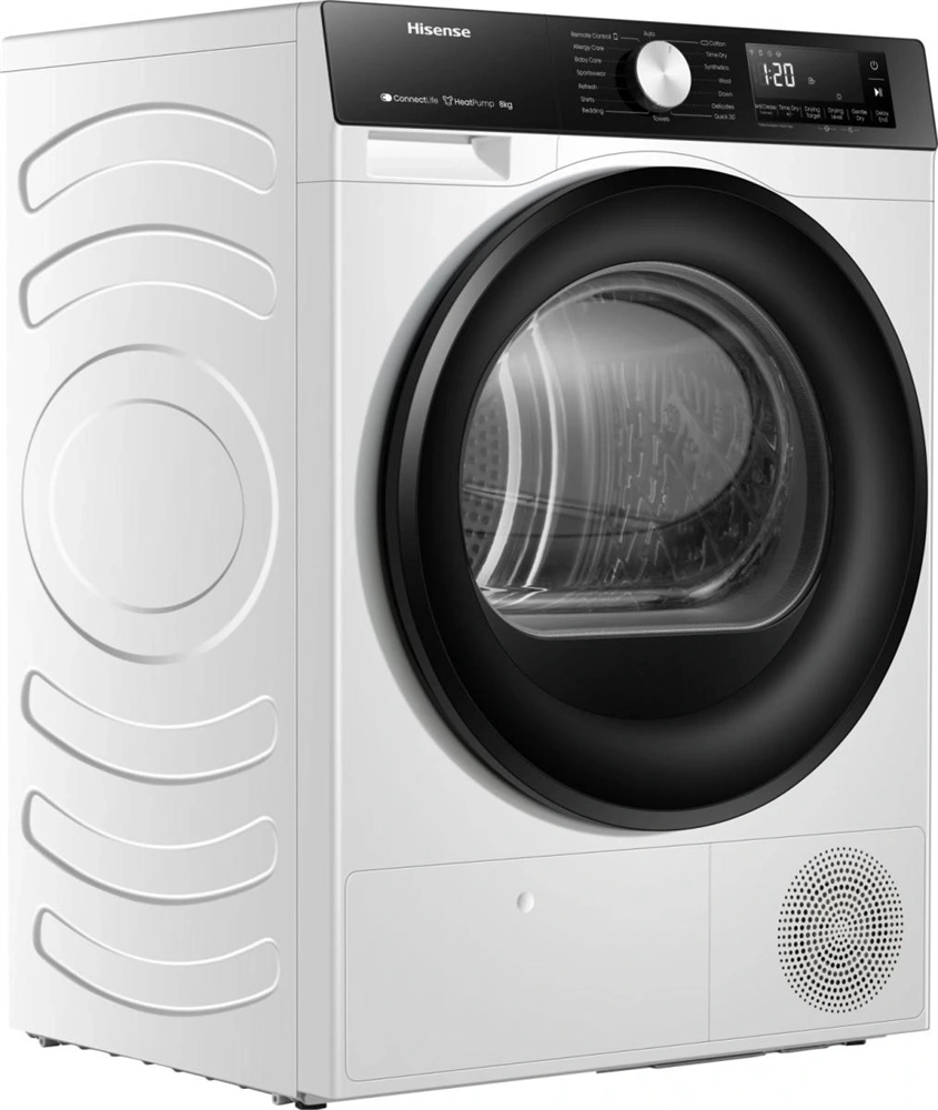 Hisense DH3S802BW2 fehér, 8 kg, hőszivattyús, szárítógép