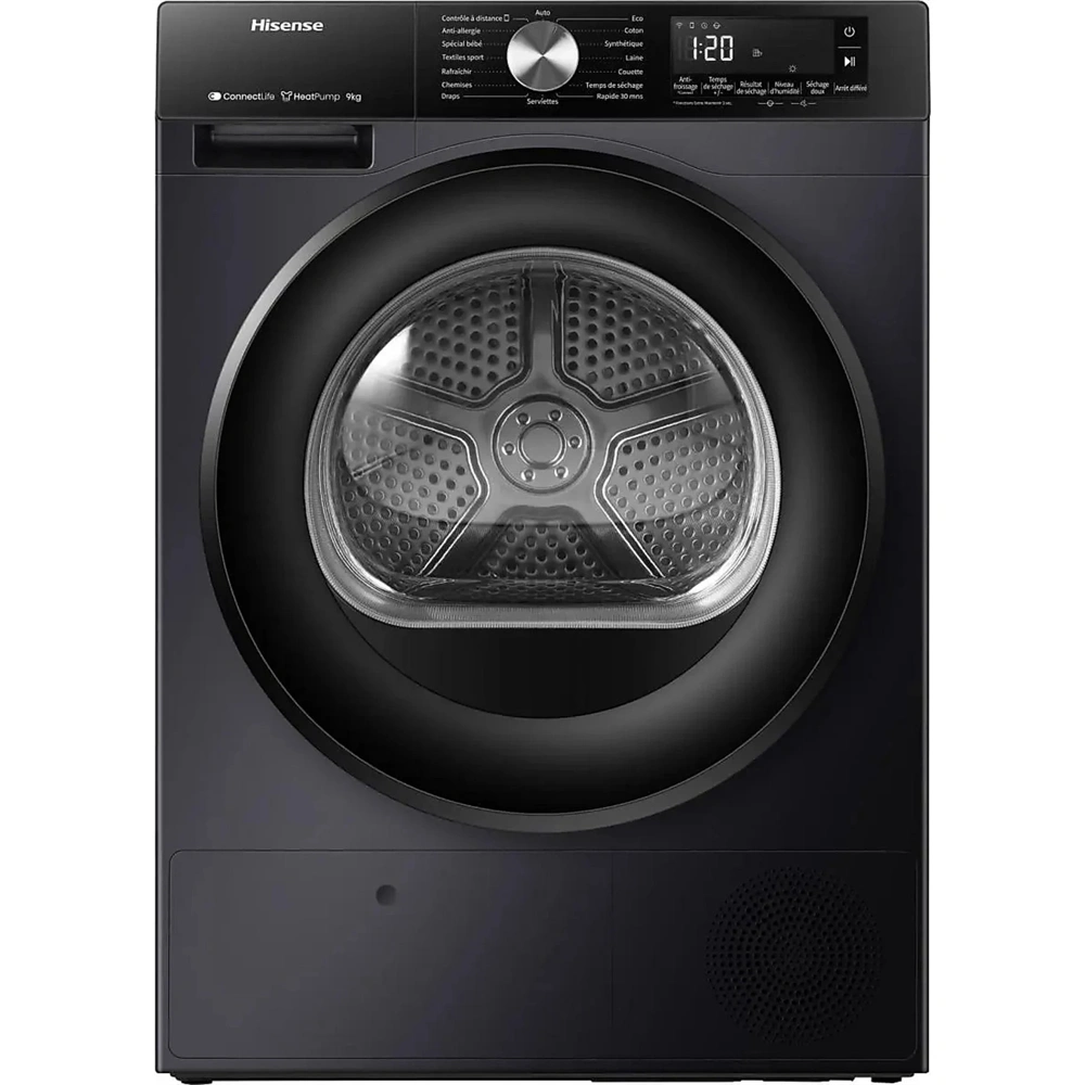 Hisense DH3S902BBCC fekete, hőszivattyús, 9 kg, szárítógép