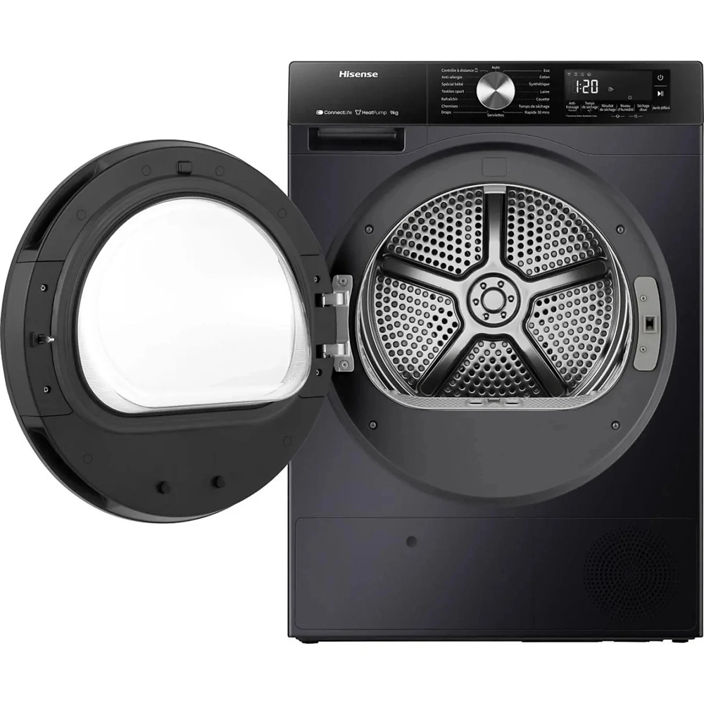 Hisense DH3S902BBCC fekete, hőszivattyús, 9 kg, szárítógép