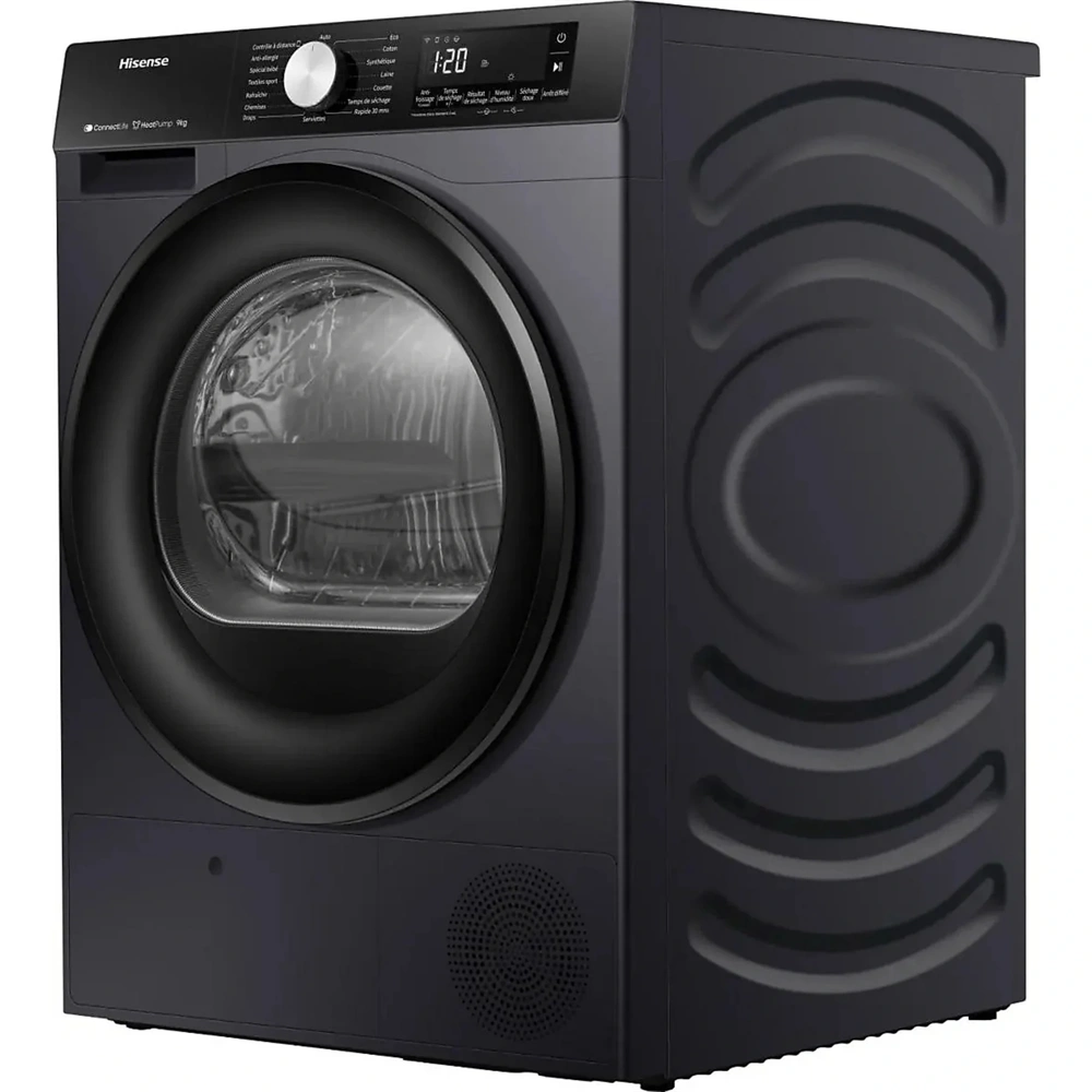 Hisense DH3S902BBCC fekete, hőszivattyús, 9 kg, szárítógép