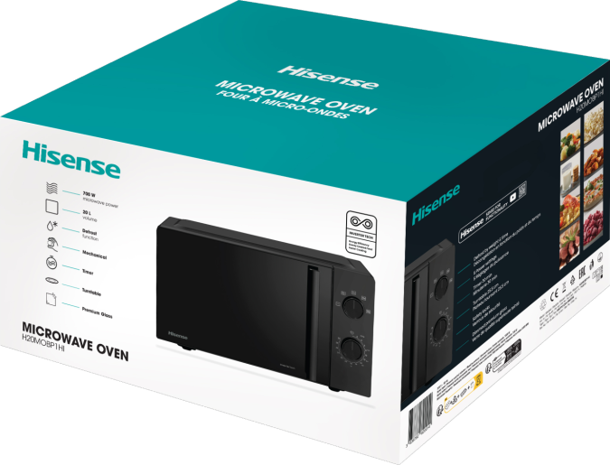 Hisense H20MOBP1HI 700W 20L fekete mikrohullámú sütő