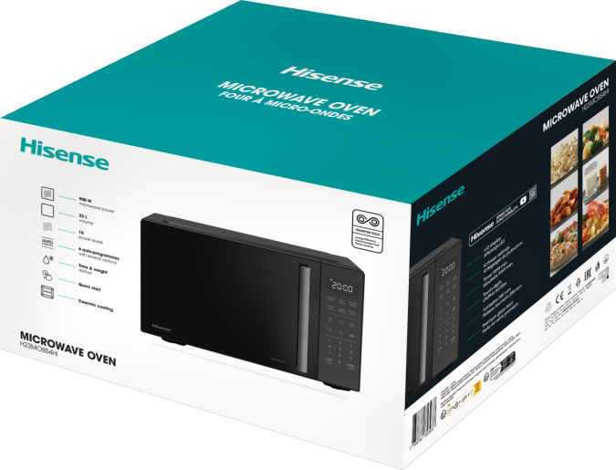Hisense H23MOBS4HI 900W 23L fekete mikrohullámú sütő