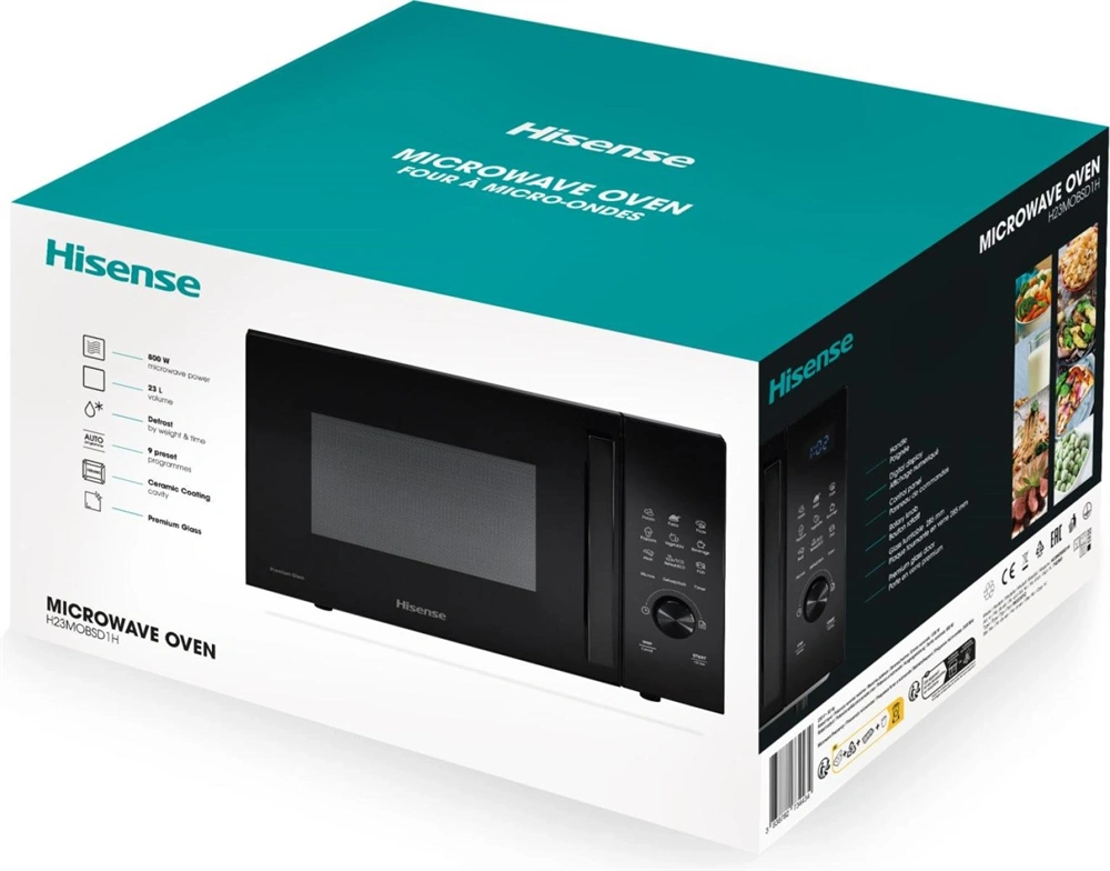 Hisense H23MOBSD1H 800W 23L fekete mikrohullámú sütő
