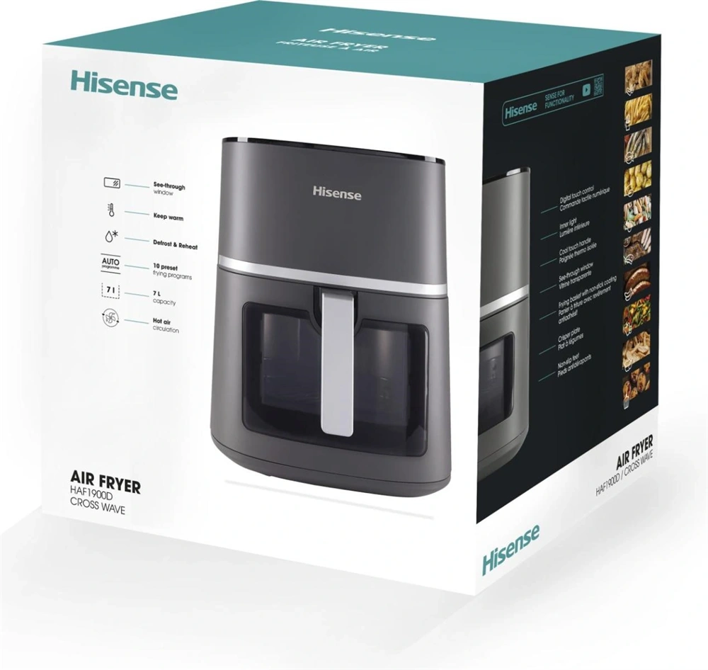 Hisense HAF1900D antracit 7L forrólevegős sütő
