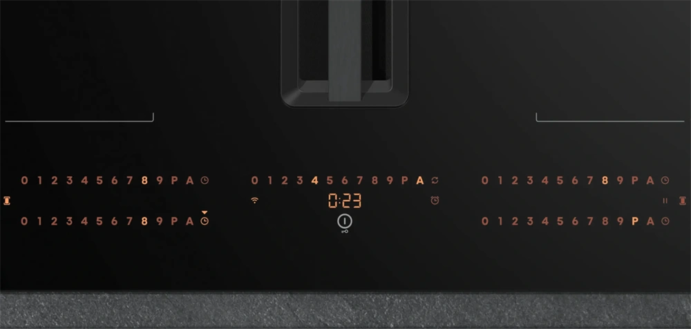 Hisense HEH8443BSCWF1 fekete, beépíthető, indukciós, 4 főzőzóna, elszívóval, főzőlap