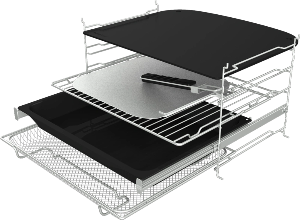 Hisense HO66MB PizzaChef fekete, beépíthető, légkeveréses sütő