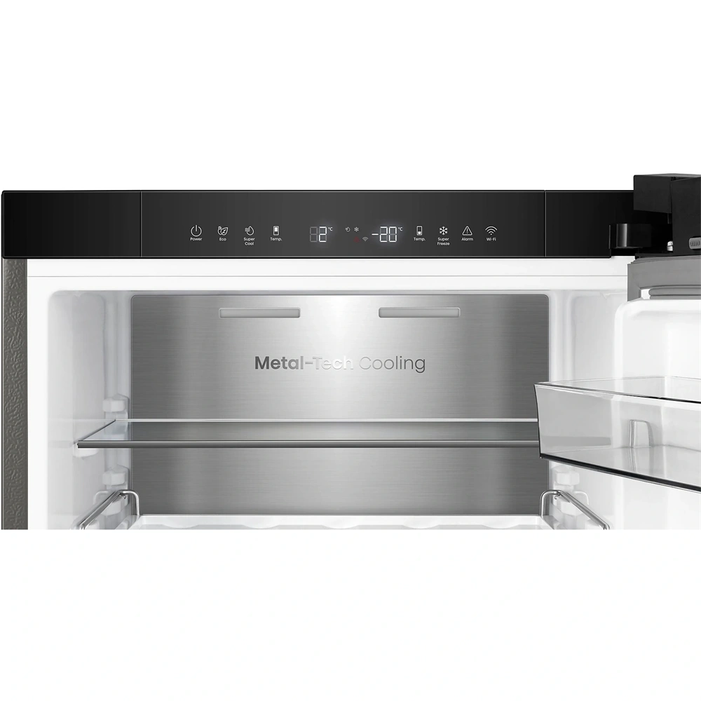 Hisense RB3K330SAID szürke, alulfagyasztós, Hűtő:215L, Fagyasztó:115L, Total No frost hűtőszekrény