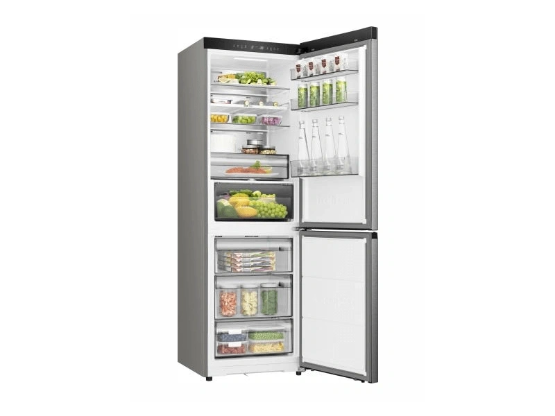 Hisense RB3K330SAID szürke, alulfagyasztós, Hűtő:215L, Fagyasztó:115L, Total No frost hűtőszekrény (Használt - A)