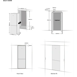 Hisense RB3K330SAIE alulfagyasztós, Hűtő:215L, Fagyasztó:115L, Total No Frosthűtőszekrény